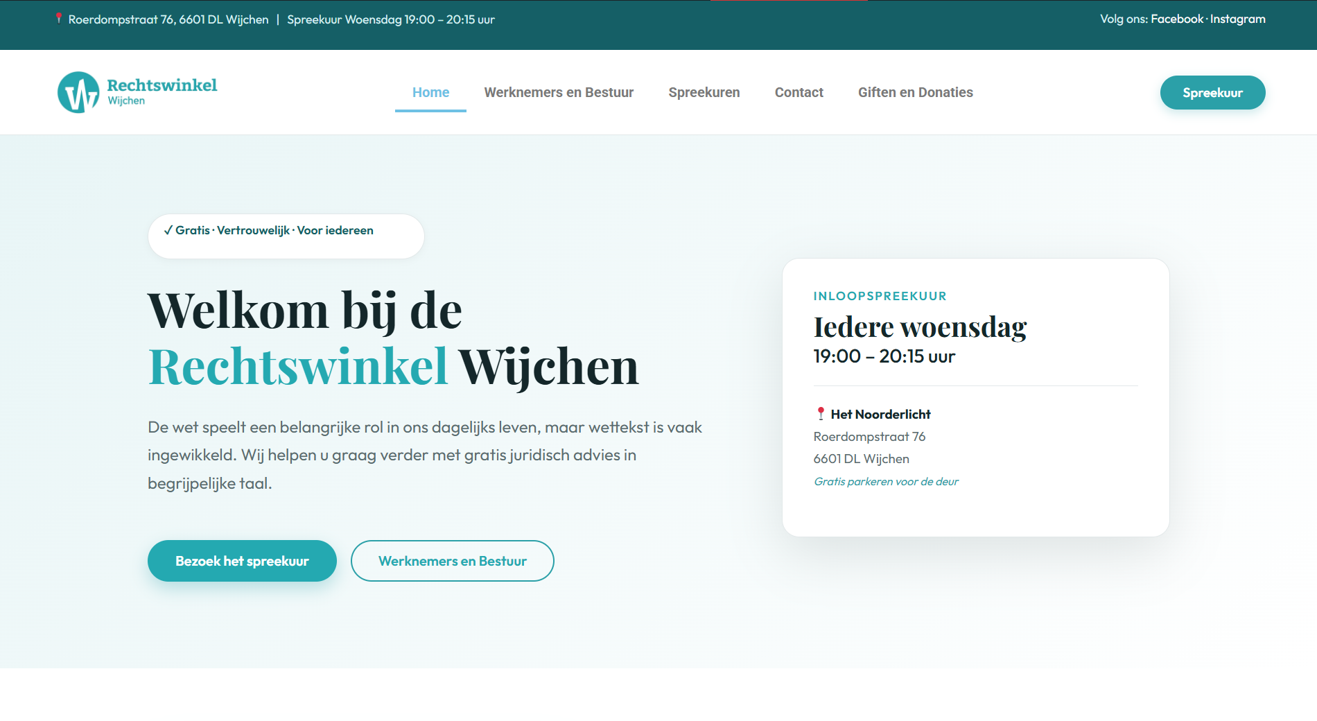 RechtswinkelWijchen website screenshot - redesign project door LaunchOnline