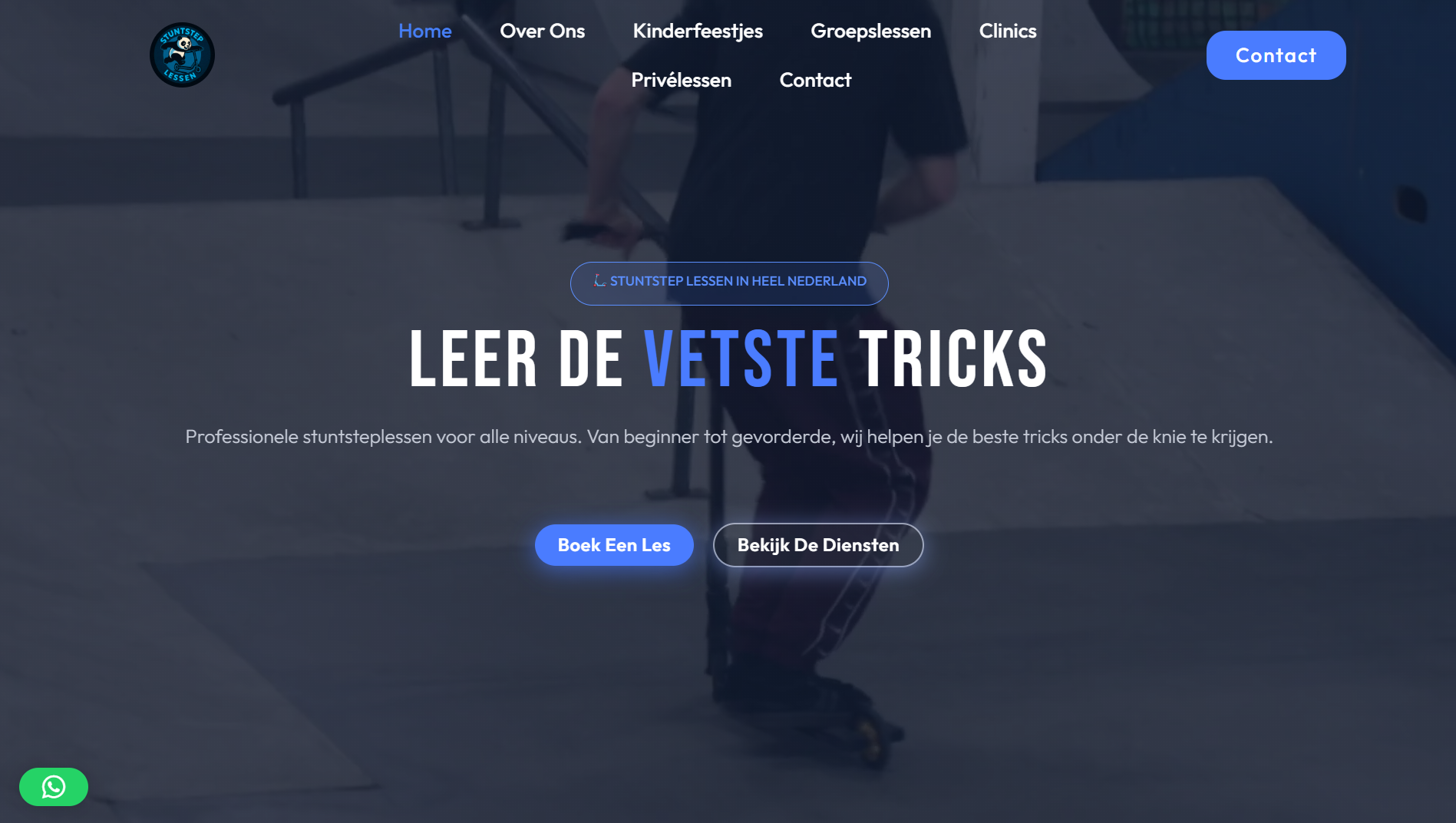 Stuntsteples website screenshot - redesign project door LaunchOnline